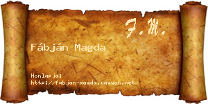 Fábján Magda névjegykártya